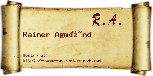 Rainer Agmánd névjegykártya